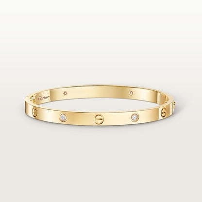 LOVE bracelet, medium model, 4 diamonds, gold