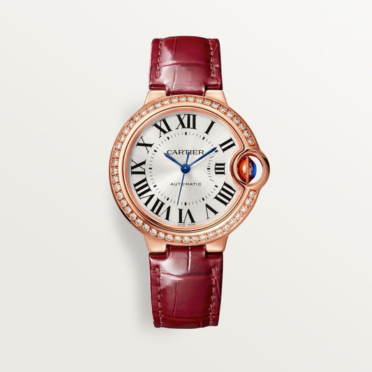 Orologio Ballon Bleu con cinturino in pelle bordeaux