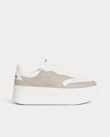 Sneakers basse con tacco a blocco in pelle di vitello Triomphe grigio / bianco ottico
