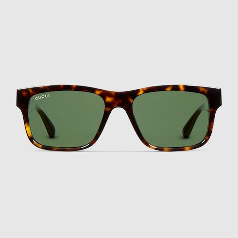 Dark brown tortoiseshell rectangular sunglasses