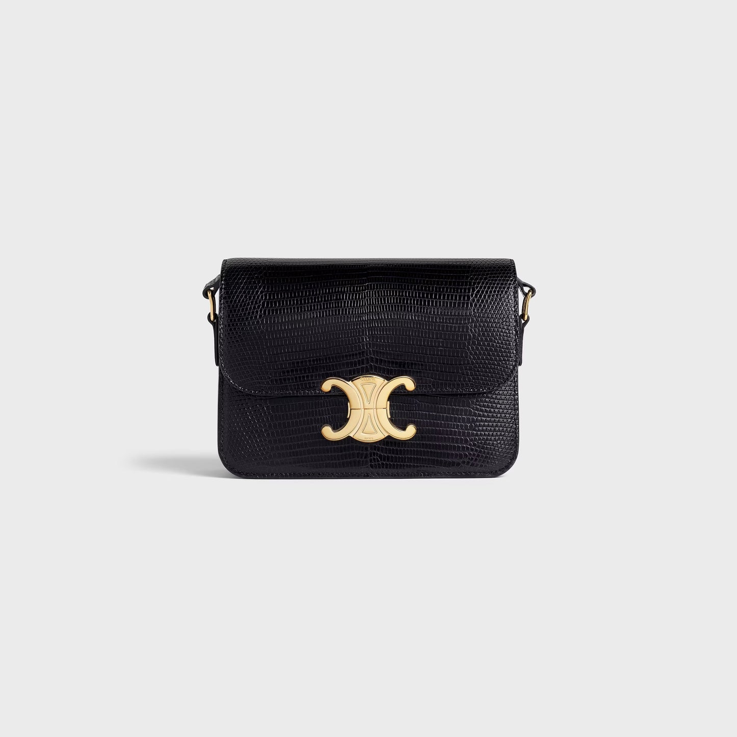 Borsa Teen Triomphe in pelle di lucertola nero