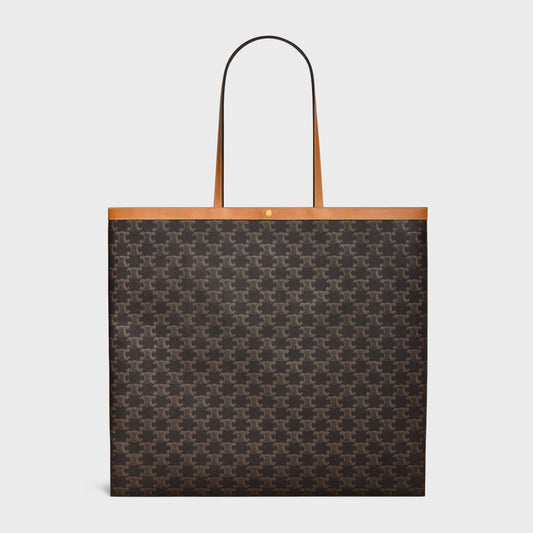 SHOPPER PIATTA GRANDE IN TESSUTO TRIOMPHE MIELE