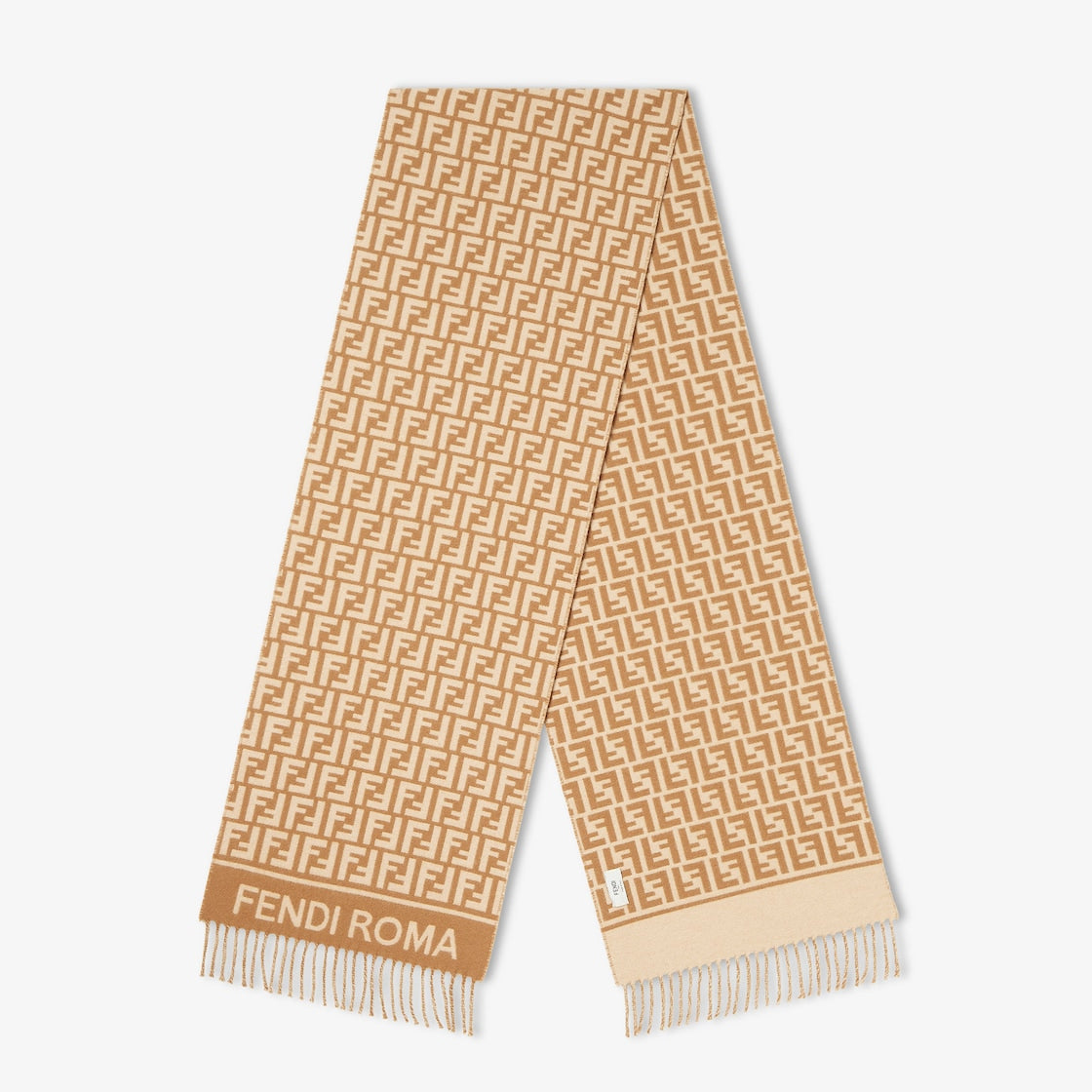 Women's camel wool and cashmere scarf