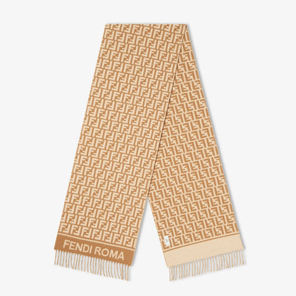 Women's camel wool and cashmere scarf