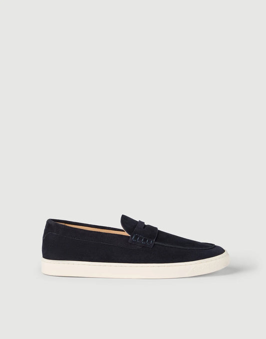 Slip-on in camoscio blu navy