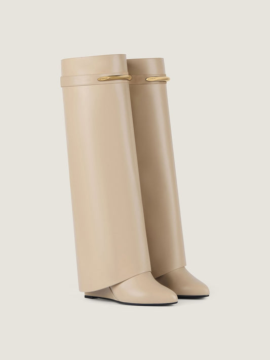 Stivali Shark in pelle beige