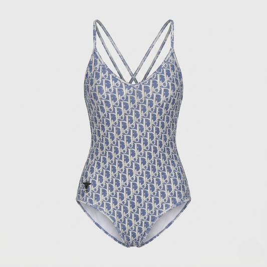 Costume Intero Logo Ape Oblique Azzurro