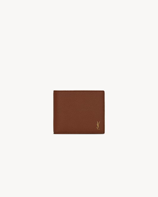 Portafoglio TINY CASSANDRE East/West piccolo in pelle martellata marrone