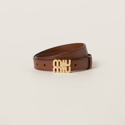 Tobacco Leather Belt 2.5cm