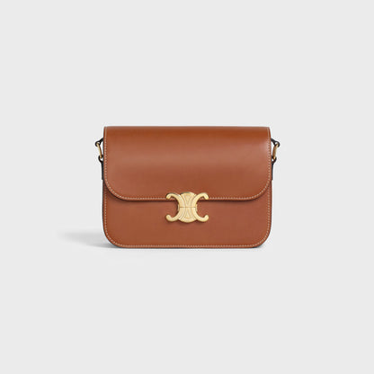 Borsa Teen Triomphe in pelle di vitello naturale CUOIO
