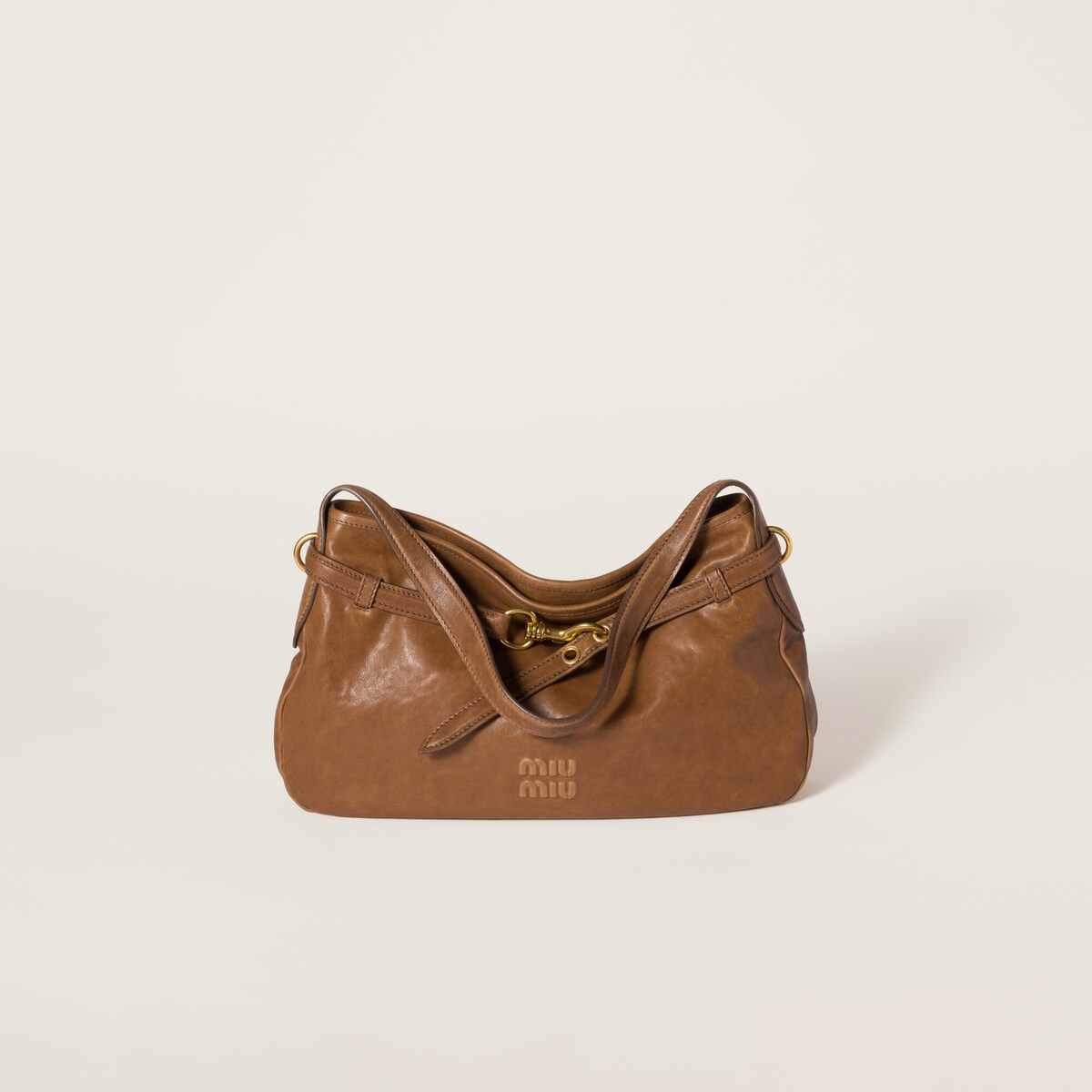 Aventure medium bag in brown nappa leather