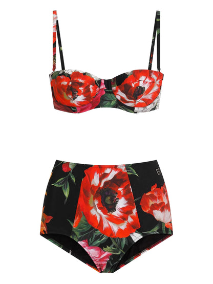 Set bikini con stampa floreale