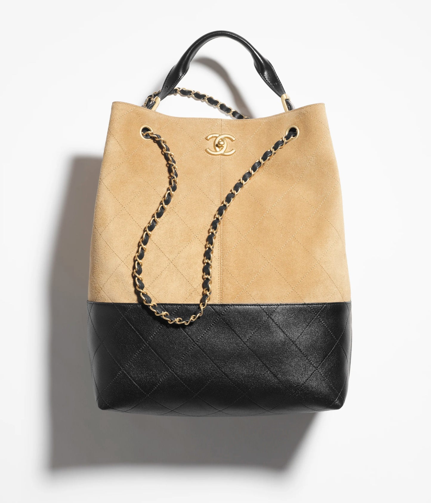 Borsa shopping Beige & nero