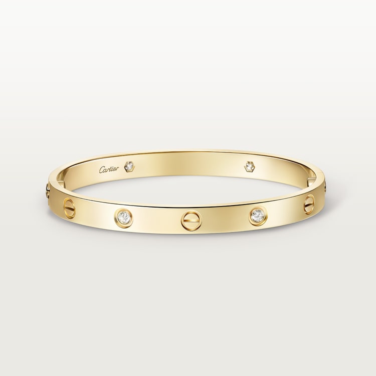 LOVE bracelet, classic model, 4 diamonds, in gold color