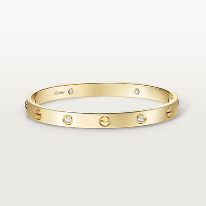 LOVE bracelet, classic model, 4 diamonds, in gold color