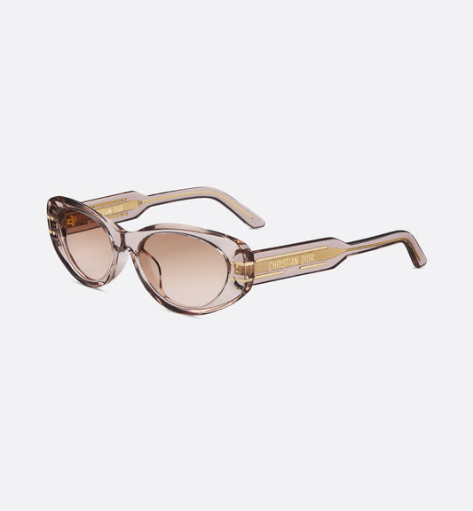 Occhiali da sole ovali trasparenti beige Signature B8U donna