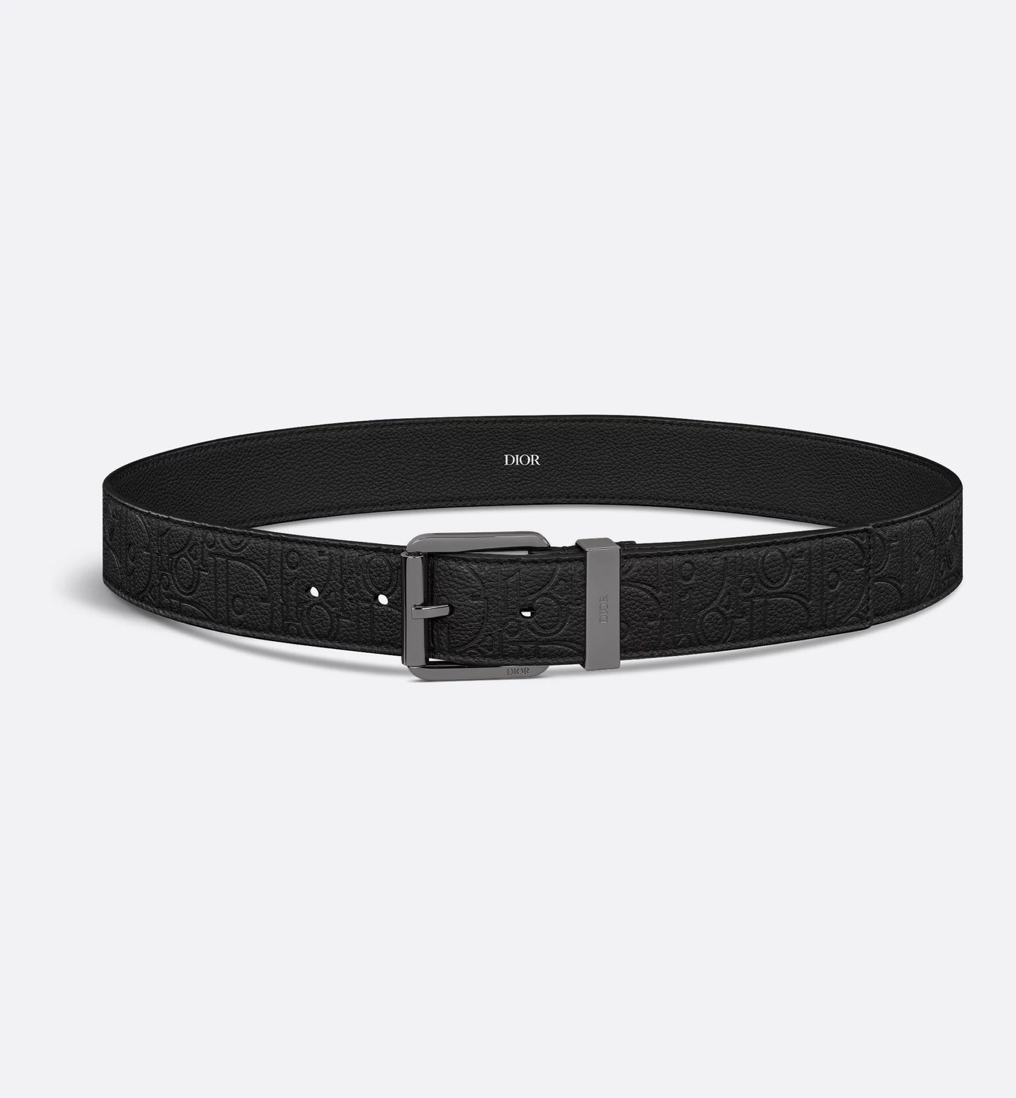 Men's Gravity black leather belt 35mm
