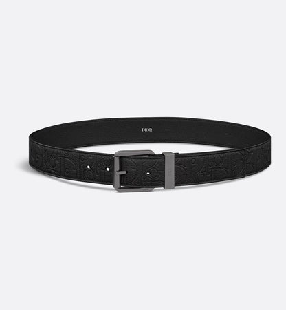 Men's Gravity black leather belt 35mm