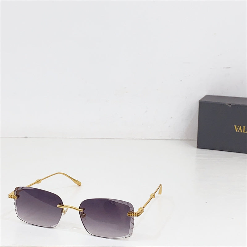 Schwarze/goldene quadratische Sonnenbrille