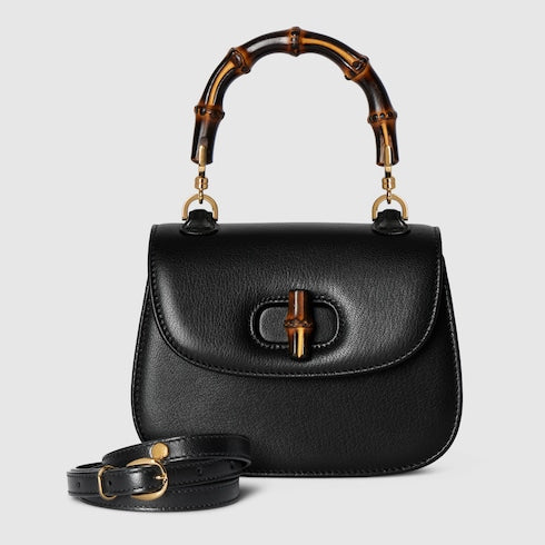 GG Bamboo 1947 mini bag in black leather