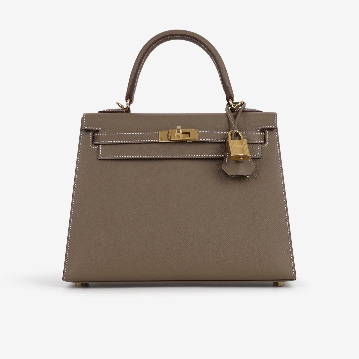 Kelly 25 Etoupe with gold hardware Epsom