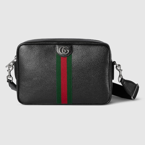 Borsa a tracolla Ophidia misura media in pelle morbida nera