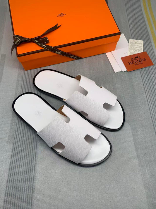 Men's Izmir sandals in white calfskin