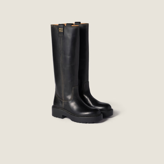Stivali in pelle nero