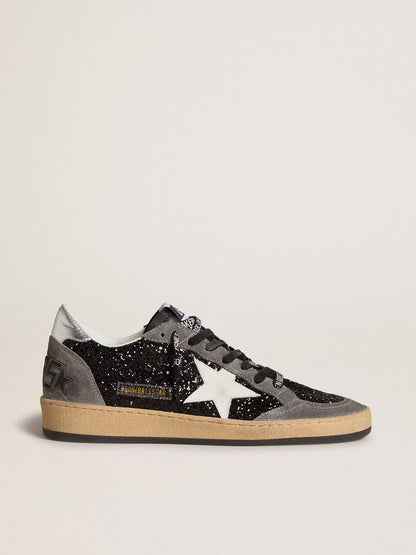 Glitter with leather star and laminated leather heel tab