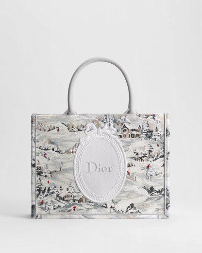 Borsa media Book Tote con tracolla bianca