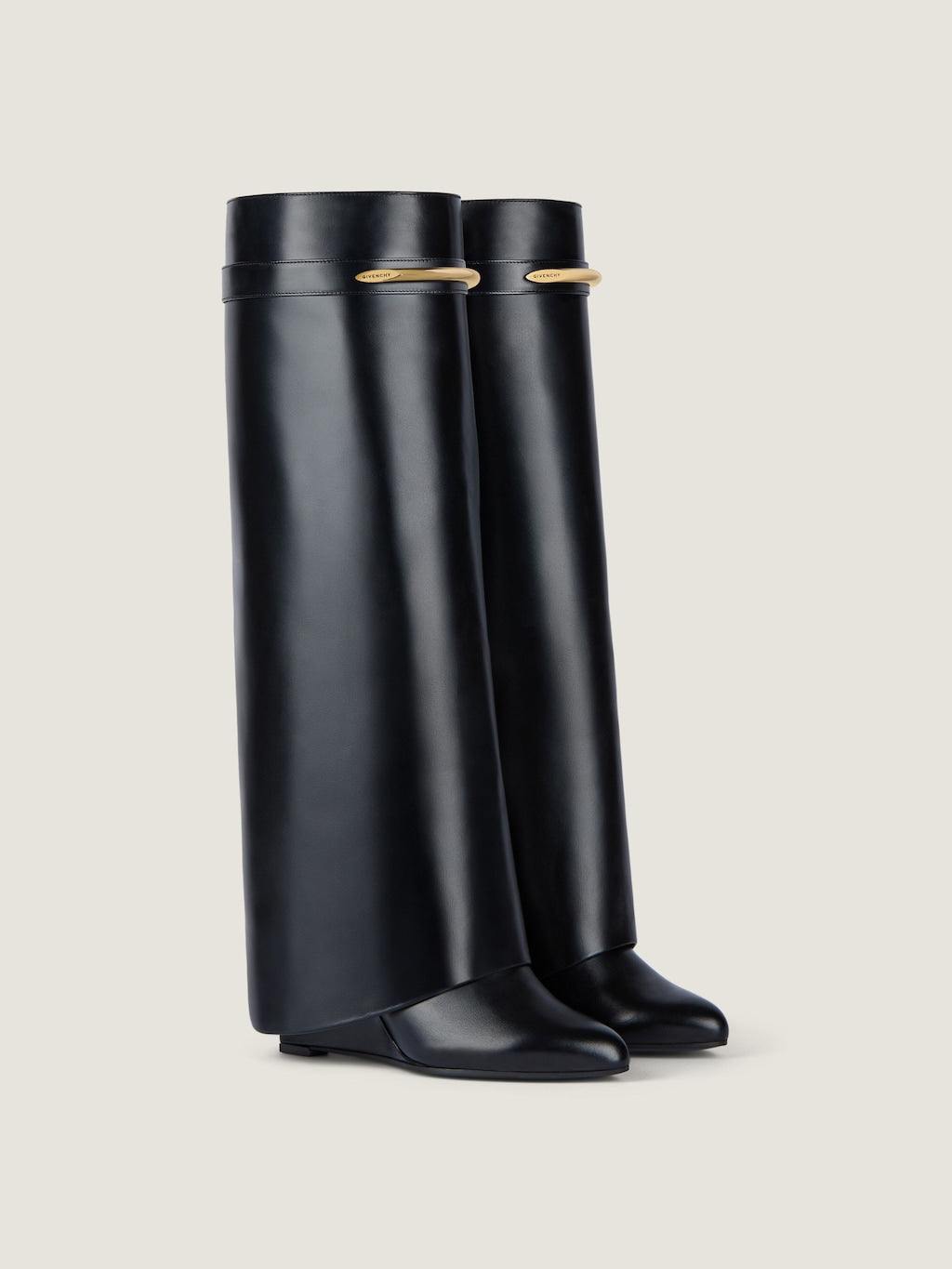 Black leather Shark boots
