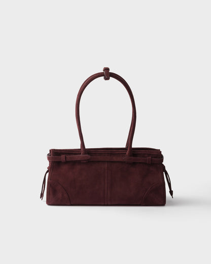 Bonnie medium suede handbag in Bordeaux