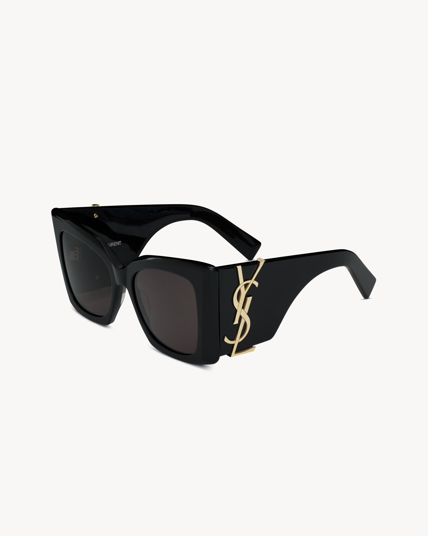 WOMEN'S OVERSIZED CAT-EYE SUNGLASSES IN BLACK ACETATE