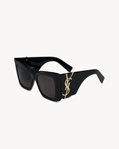WOMEN'S OVERSIZED CAT-EYE SUNGLASSES IN BLACK ACETATE