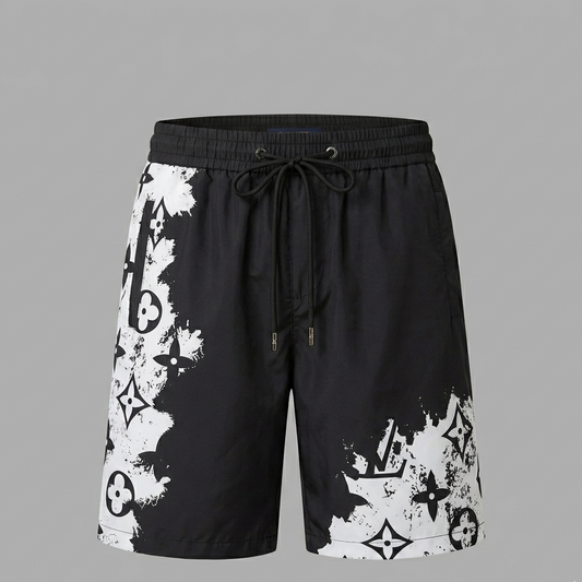 Costume da Bagno Splash Monogram Nero/Bianco