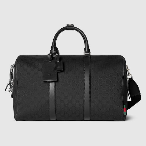 Borsone in tessuto GG nera misura media