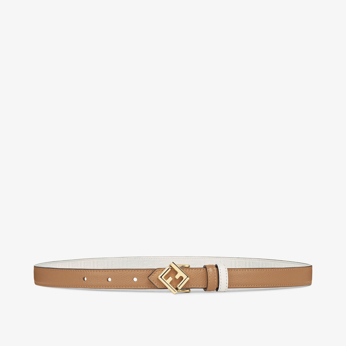 Women's reversible beige leather belt