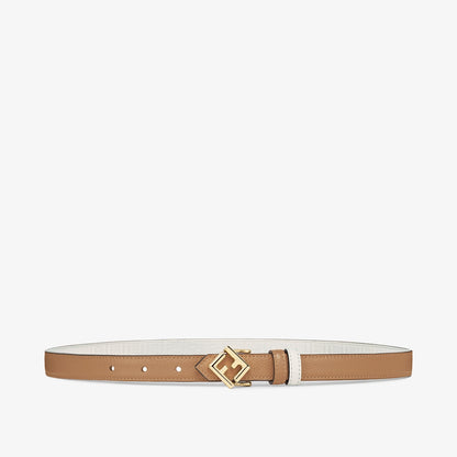 Women's reversible beige leather belt