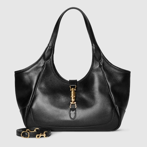 Mercato small shopping bag in black leather