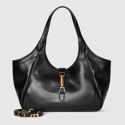 Mercato small shopping bag in black leather