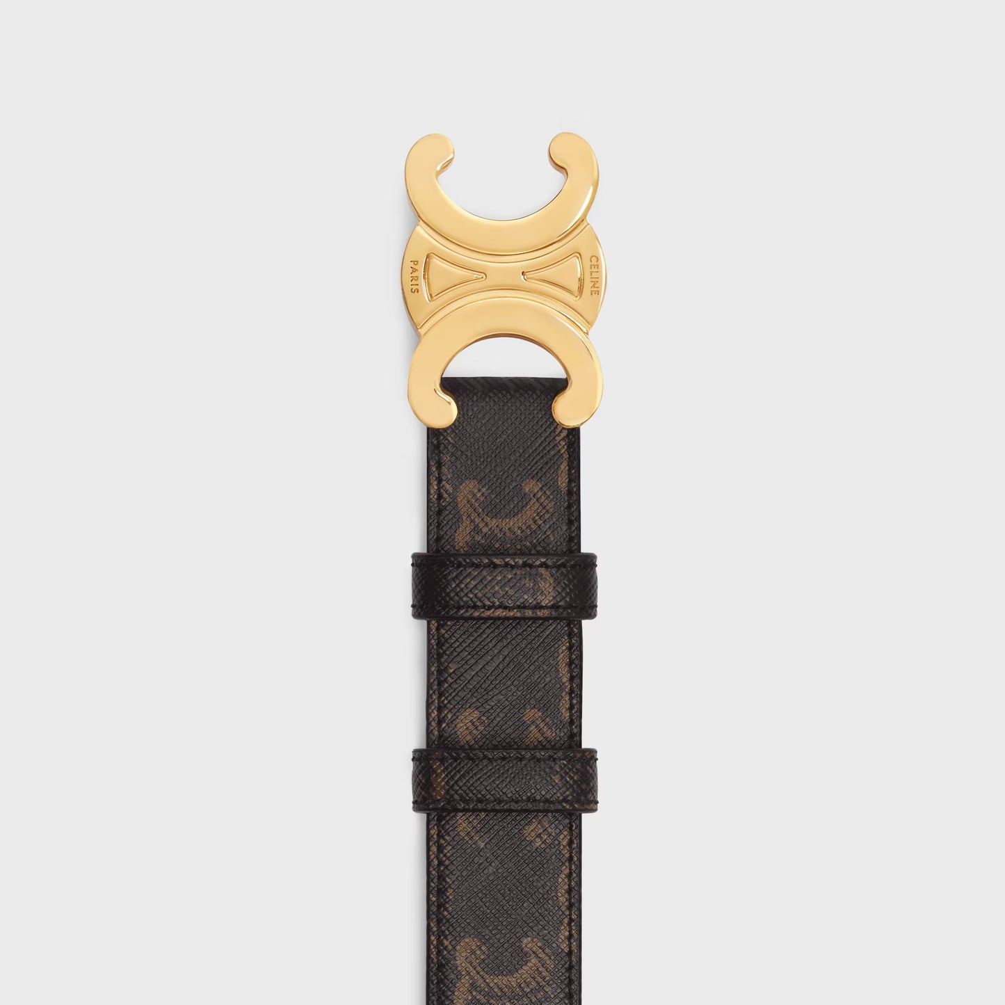 Cintura Triomphe da 25 MM in tela Triomphe cuoio donna