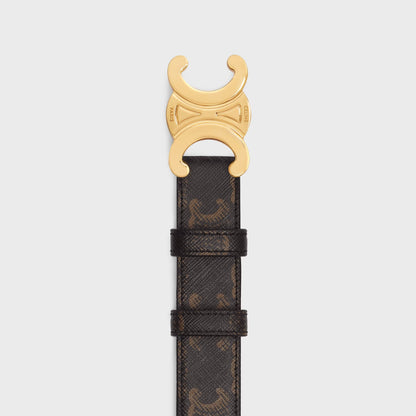 Cintura Triomphe da 25 MM in tela Triomphe cuoio donna
