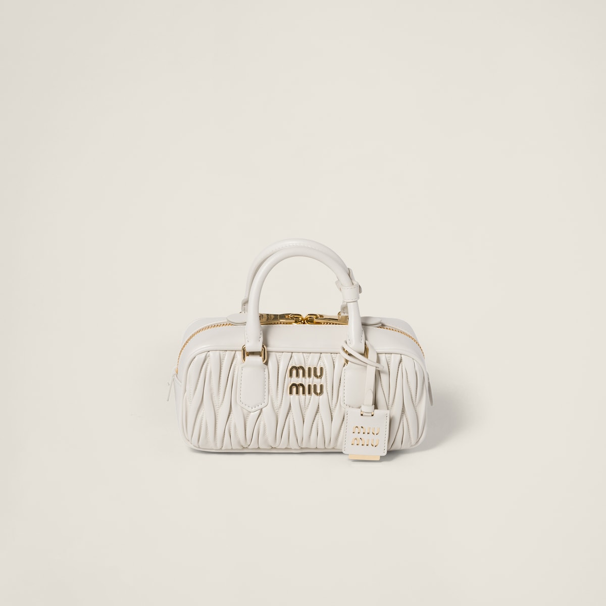 Regular Arcadie bag in white quilted nappa leather