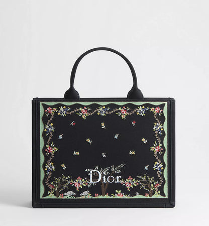 Borsa Dioramour Medium Dior Book Tote con tracolla nera