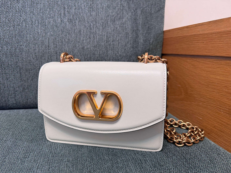 Borsa a tracolla piccola in pelle Bianca