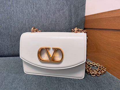 Borsa a tracolla piccola in pelle Bianca