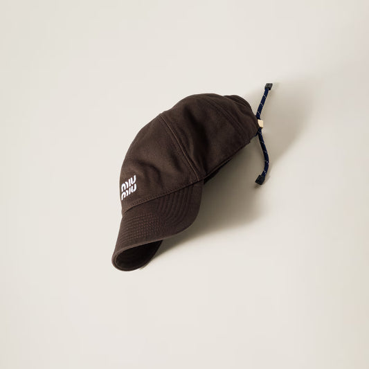 Denim-Baseballkappe Dunkelbraun/Baltischblau