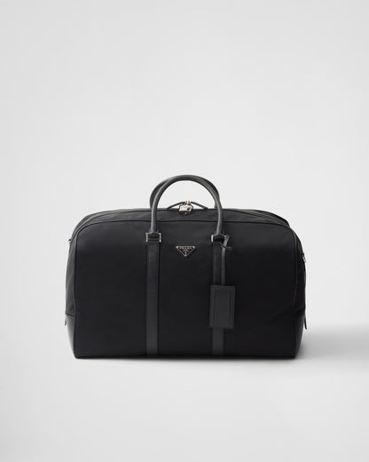 Black Saffiano Leather and Nylon Travel Bag 45