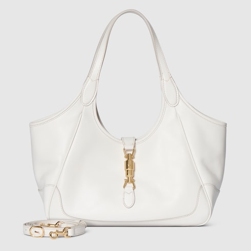 Small white leather Market shopping bag