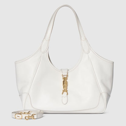 Small white leather Market shopping bag
